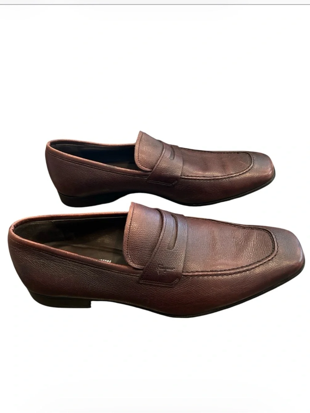 Salvatore Ferragamo Men’s 10.5 EE Brown Leather Penny Loafers Italy